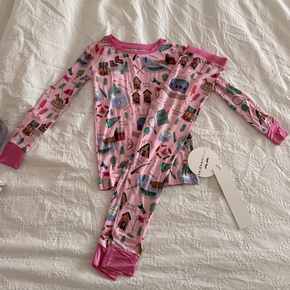 Little Sleepies Pink Pajama Set with Fun Print
